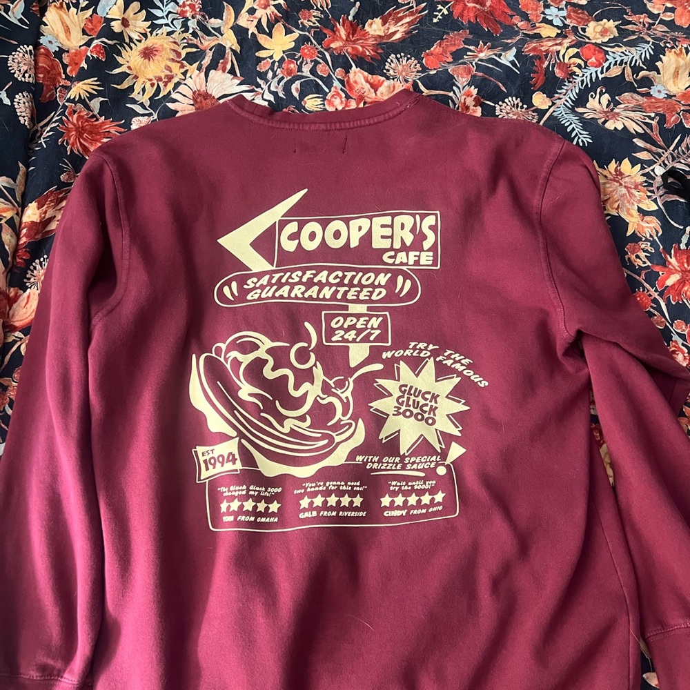 CHD Cooper's Cafe Maroon Graphic Sweatshirt